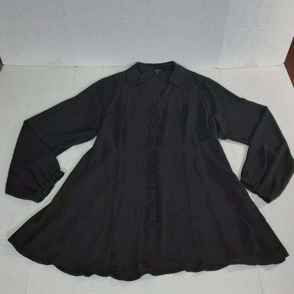 Torrid Harper Fit & Flare Georgette LS Button Down Blouse - Picture 4 of 5